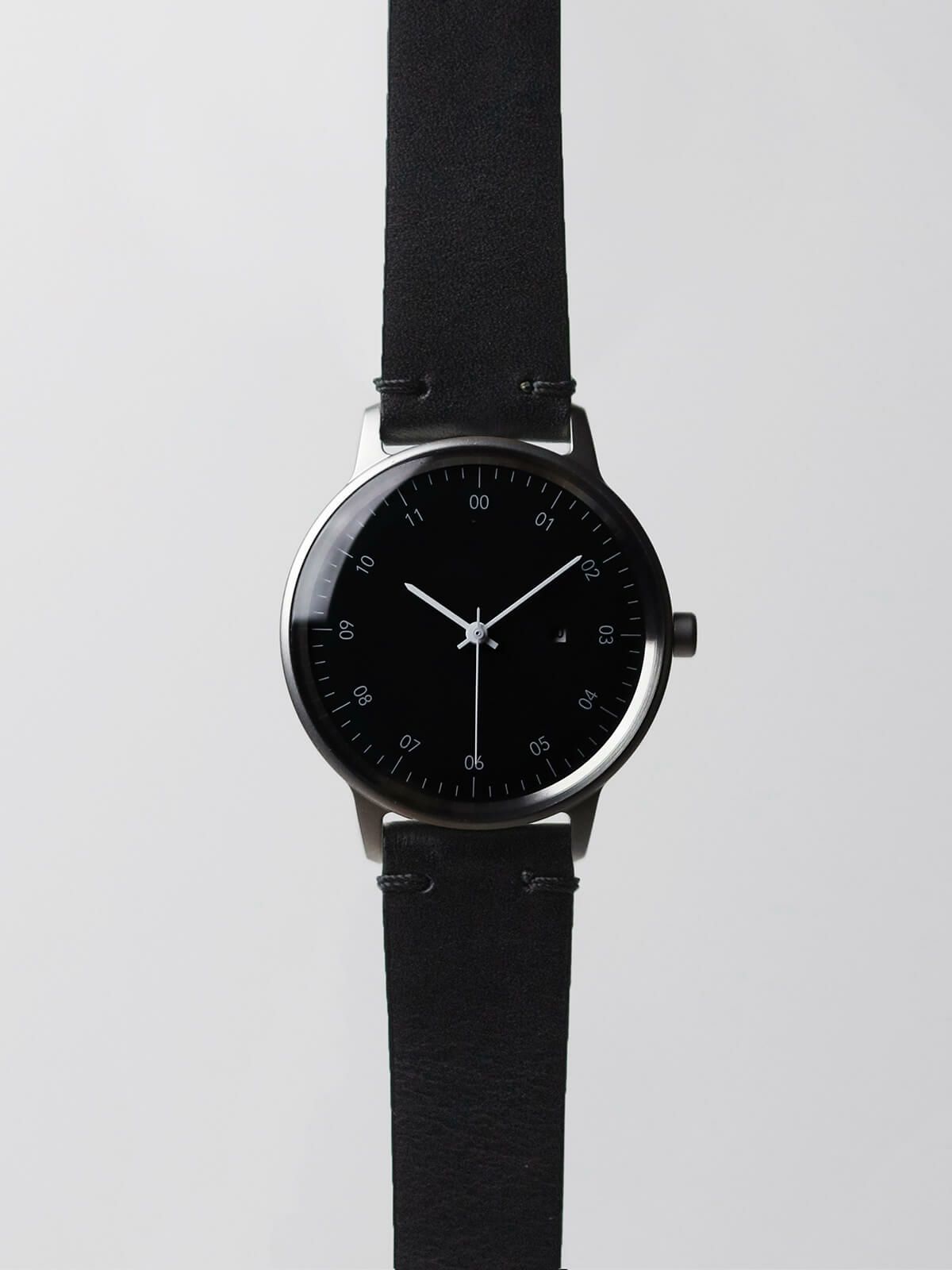 sazare さざれ｜SK01 SS シルバーホーニング ブラックダイヤル ブラック Dバックルブッテーロレザー