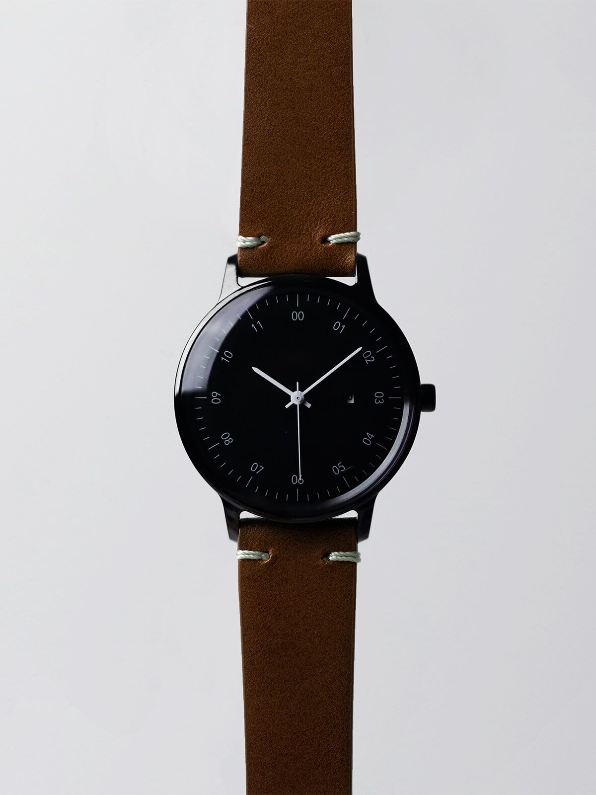 sazare さざれ｜SK01 SS ブラックミラー ブラックダイヤル ライトブラウン Dバックルブッテーロレザー