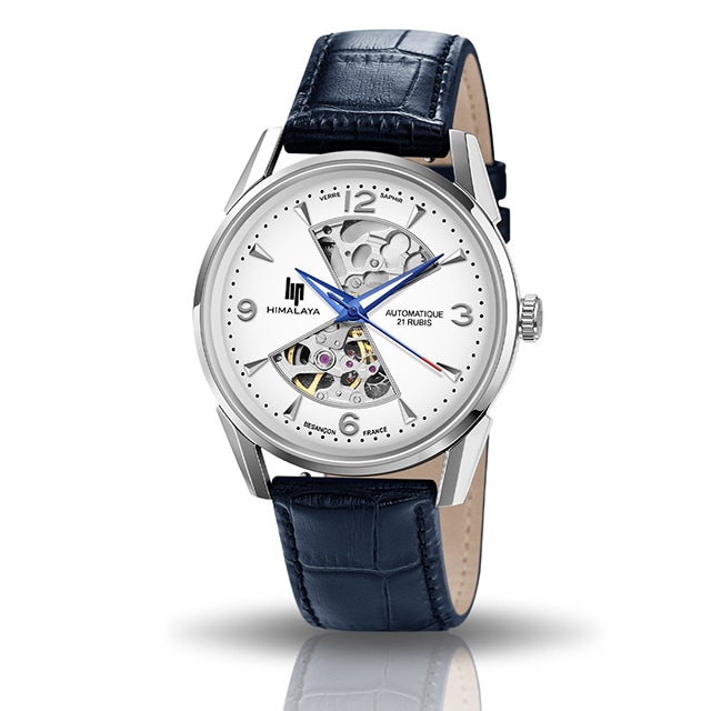 LIP｜Himalaya 40mm ヒマラヤ サンドグラス シルバー ブルー 型押しレザー（自動巻き）