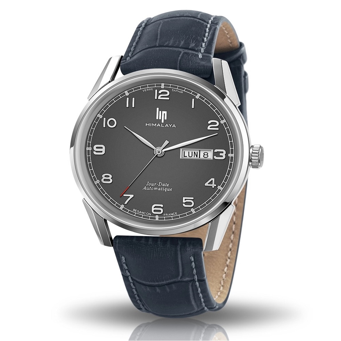 LIP｜Himalaya 40mm ヒマラヤ シルバー ダークグレー 型押しレザー（自動巻き）