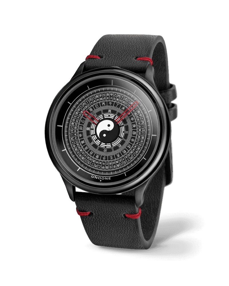 正規品 UNDONE アンダーン 腕時計 メンズ collaboration 禪コラボ Zen-Zen Limited Edition ブラックレザーベルト MDN-ZEN-FSM