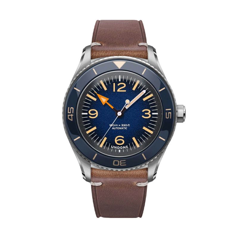 正規品 UNDONE アンダーン 腕時計 メンズ 機械式 Basecamp ベースキャンプ クラシック ブルー レザーベルト 自動巻き BCP-CLS-BLU