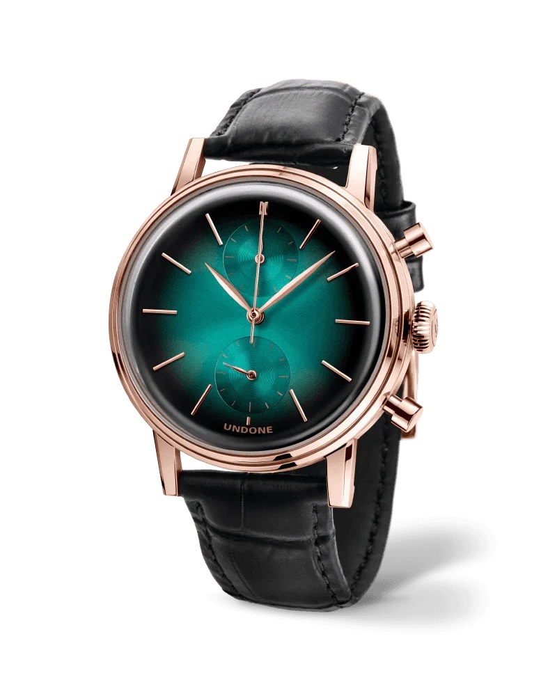 正規品 UNDONE アンダーン 腕時計 メンズ Urban アーバン ミスティークネプチューン ローズゴールド／グリーン レザーベルト URB-MST-NEP-RG