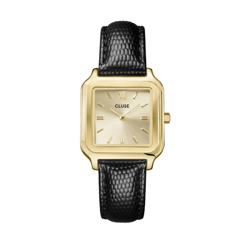 CLUSE｜Gracieuse グラシューズ ホワイト ブラックレザーリザード（型押し）