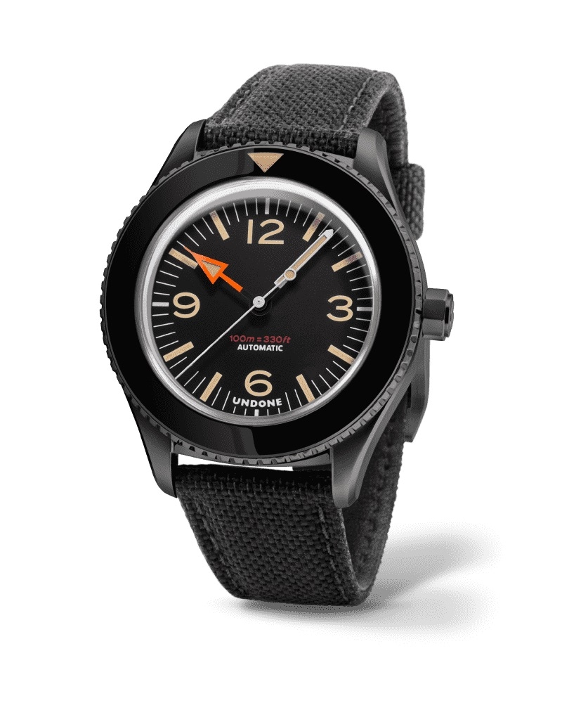 正規品 UNDONE アンダーン 腕時計 メンズ 機械式 Basecamp ベースキャンプ ステルススティール／ブラック レザーベルト 自動巻き BCP-CLS-BLK
