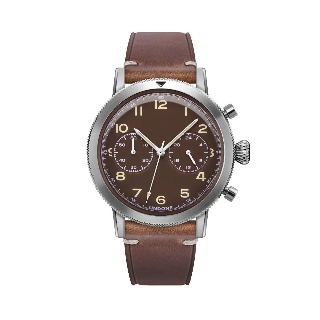 正規品 UNDONE アンダーン 腕時計 メンズ Urban アーバンタイプ20 チョコレート／ブラウン レザーベルト クロノグラフ URB-T20-CCL