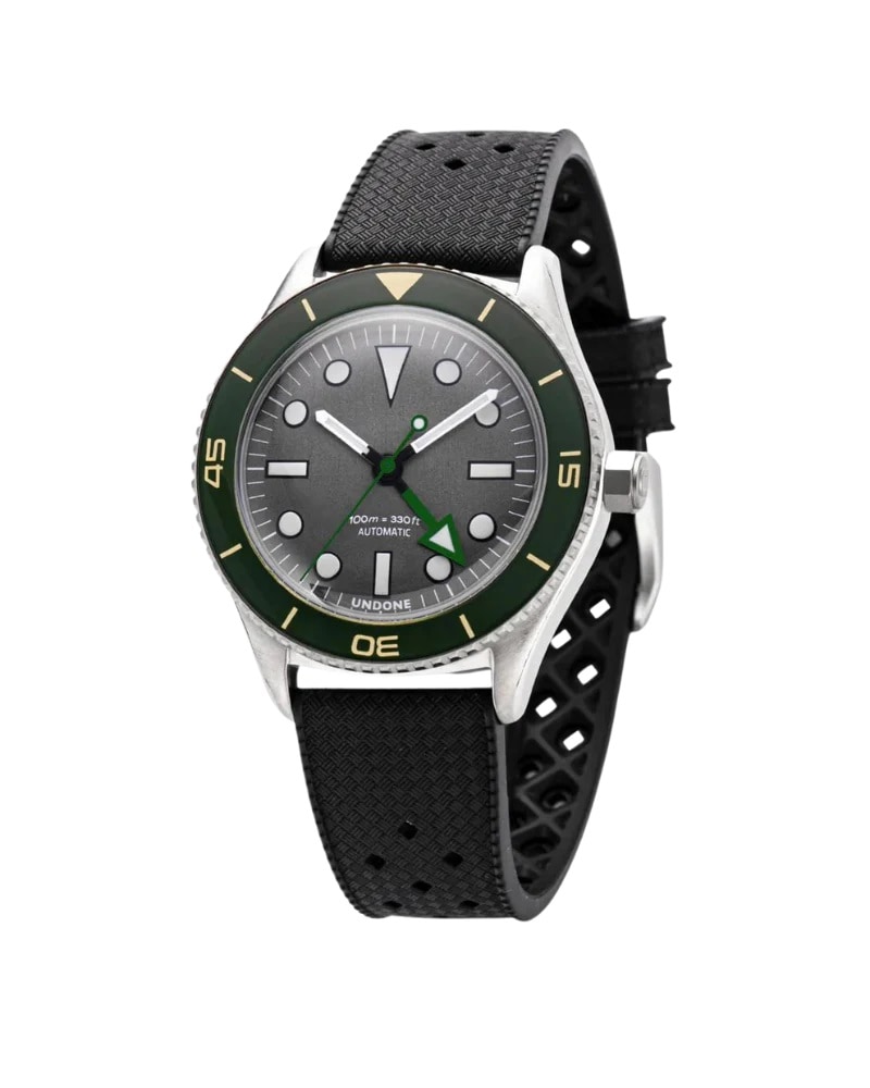 正規品 UNDONE アンダーン 腕時計 メンズ 機械式 Basecamp ベースキャンプ エクスプローラー グリーン ブラックラバーベルト 自動巻き BCP-T12-EXP-GRN