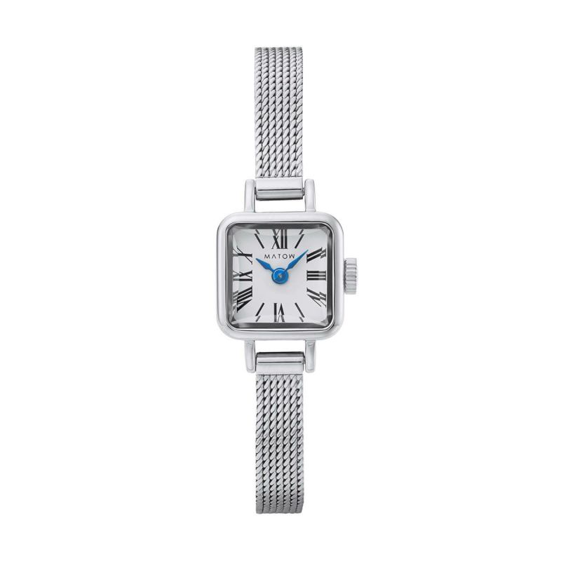 MATOW｜Tsuki 淡月 ミニスクエア シルバー ホワイト メッシュ