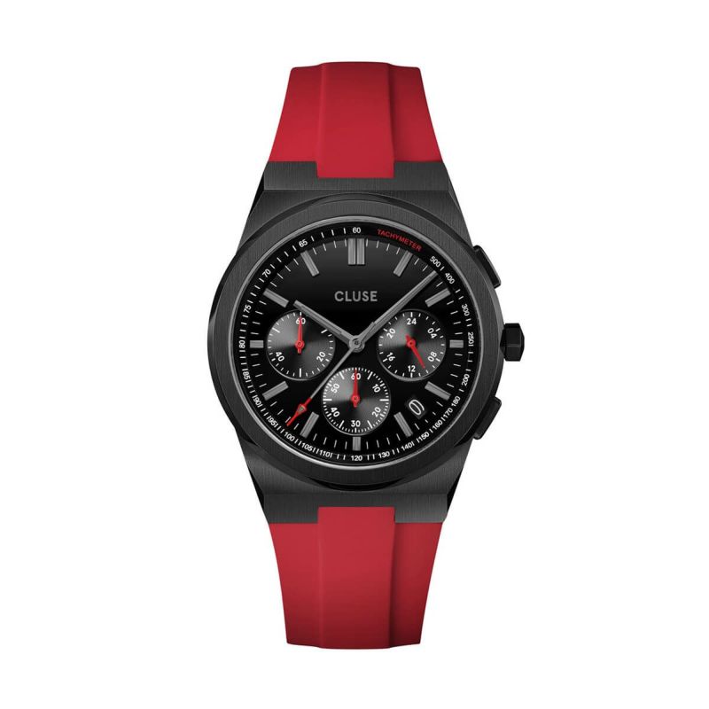 CLUSE｜Vigoureux Chrono ヴィグルークロノ ブラック レッド