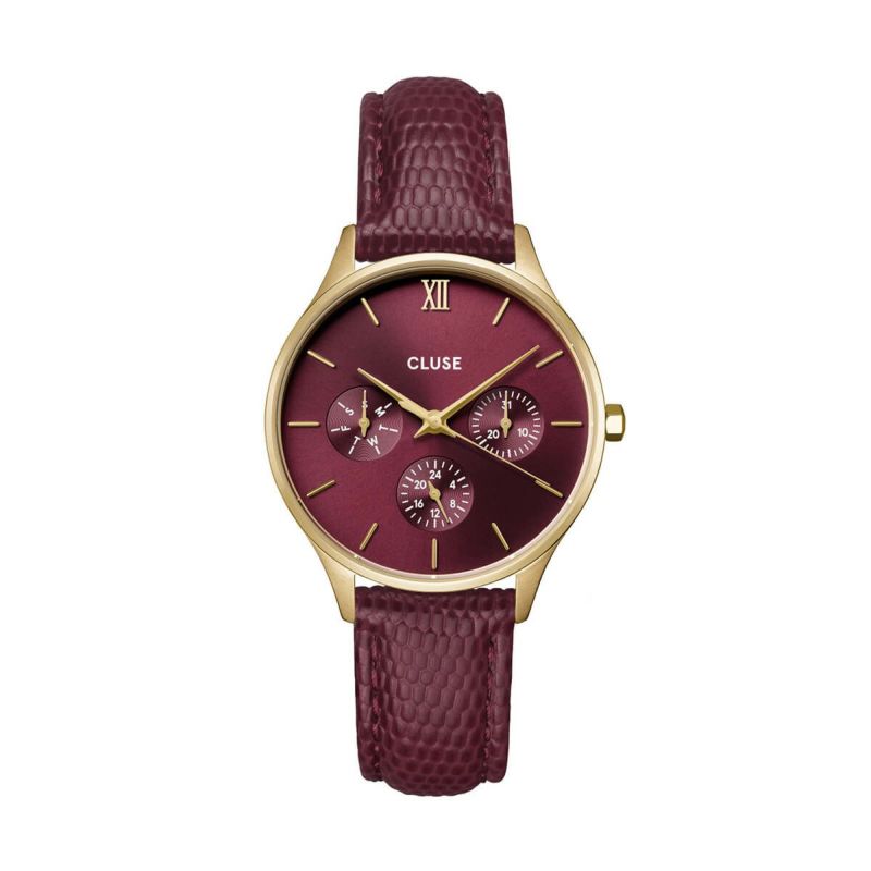CLUSE｜Minuit Multifunction ミニュイマルチファンクション ゴールド ダークチェリー レザーベルト