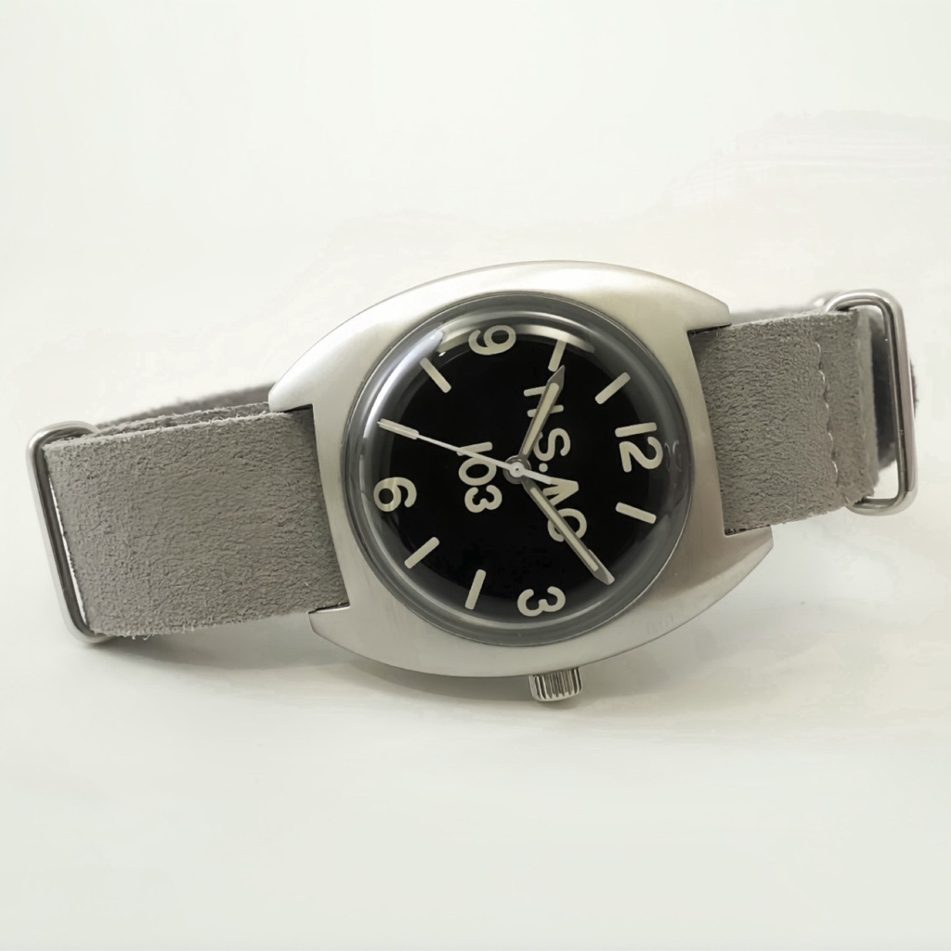 【最短即日発送】M.R.M.W. モントルロロイミリタリーウォッチ 腕時計 メンズ レディース Royal army W-10 ロイヤルアーミー H.Sダイヤル／グレー ナイロンNATOベルト