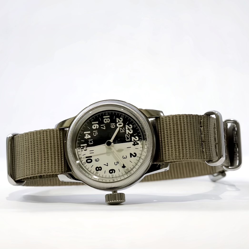【最短即日発送】M.R.M.W. モントルロロイミリタリーウォッチ 腕時計 メンズ レディース TYPE A タイプエー A-17a 24H Night＆Day ナイトアンドデイ／カーキ ナイロンNATOベルト