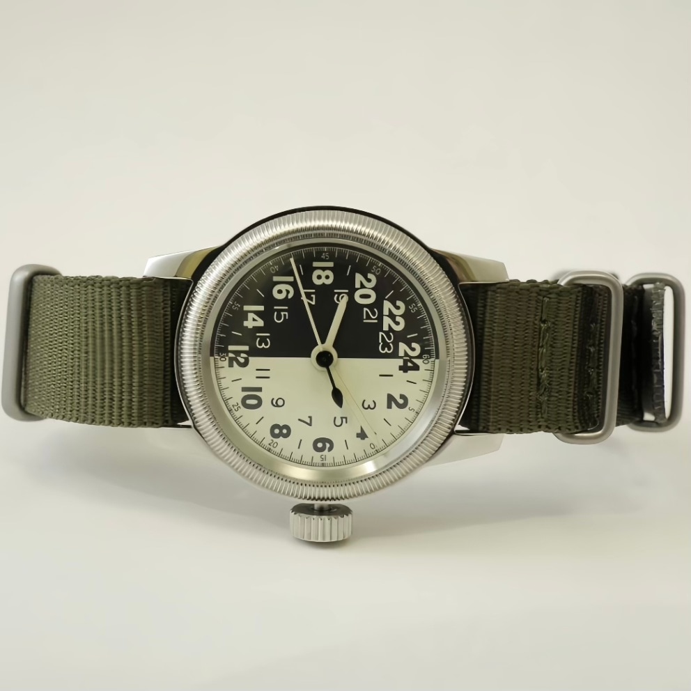 【最短即日発送】M.R.M.W. モントルロロイミリタリーウォッチ 腕時計 メンズ レディース TYPE A タイプエー A-17a 24H Night＆Day ナイトアンドデイ／グリーン ナイロンNATOベルト