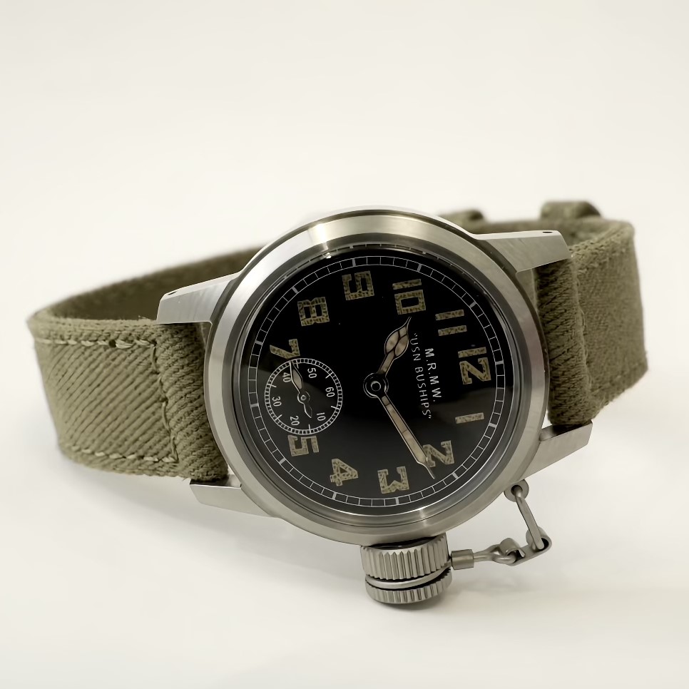 【最短即日発送】M.R.M.W. モントルロロイミリタリーウォッチ 腕時計 メンズ レディース  Buships watch ブシップウォッチ スモールセコンド／オリーブ 布ベルト