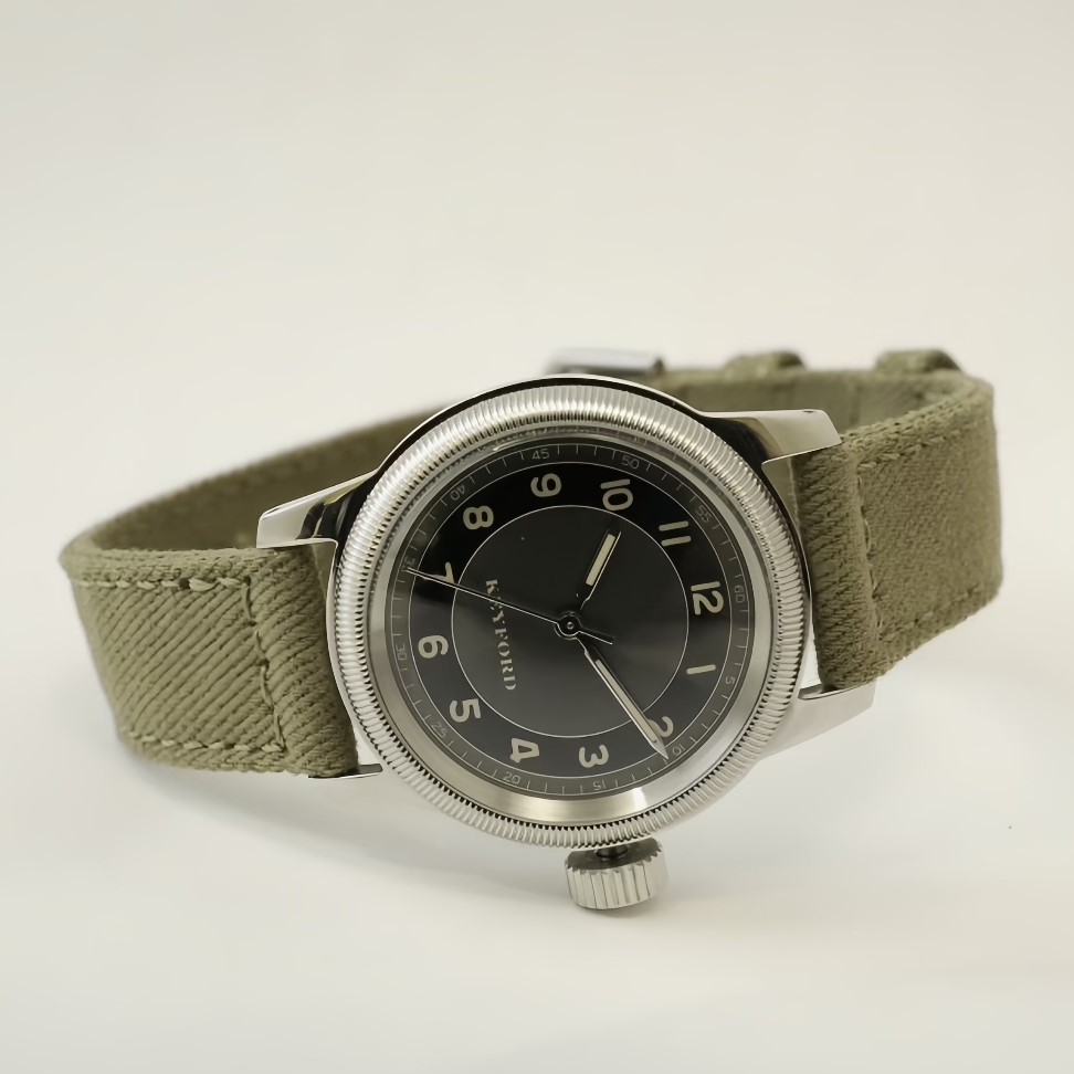 【最短即日発送】M.R.M.W.×KEYFORD モントルロロイミリタリーウォッチ 腕時計 メンズ レディースTuxedo dial タキシードダイヤル グレー／オリーブ 布ベルト