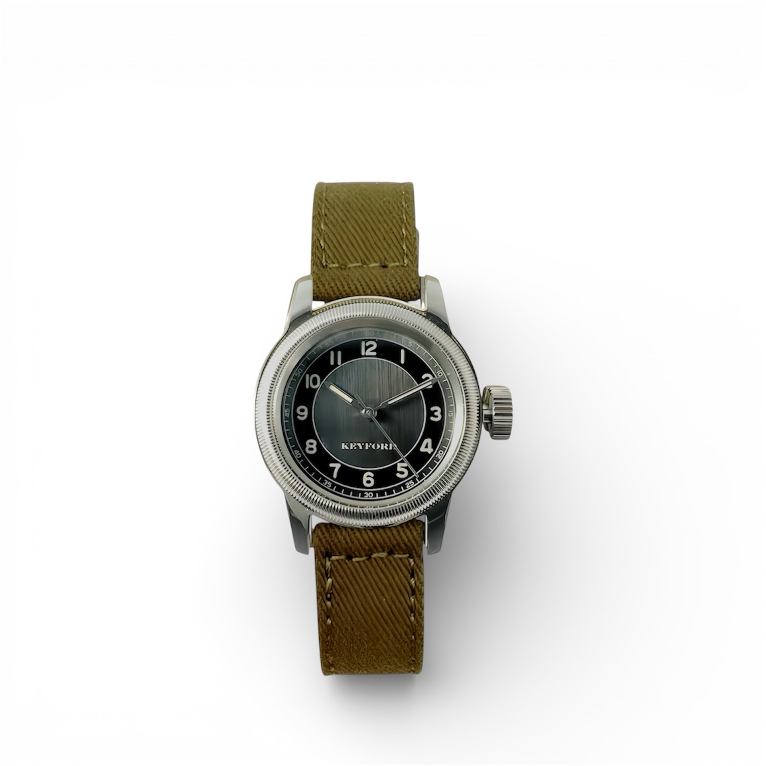 M.R.M.W.×KEYFORD｜Tuxedo dial グレー オリーブ 布ベルト