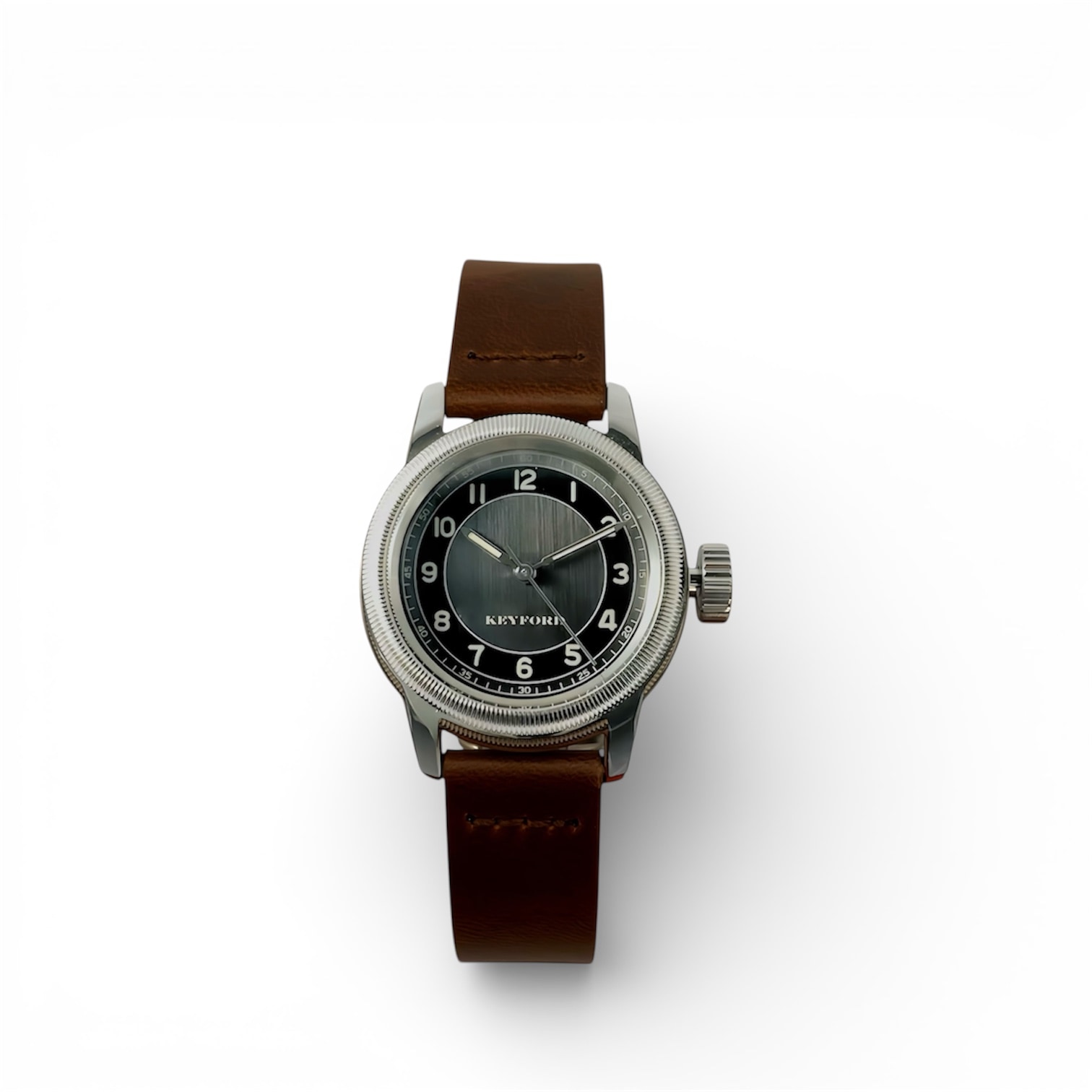 M.R.M.W.×KEYFORD｜Tuxedo dial グレー ブラウン レザーベルト