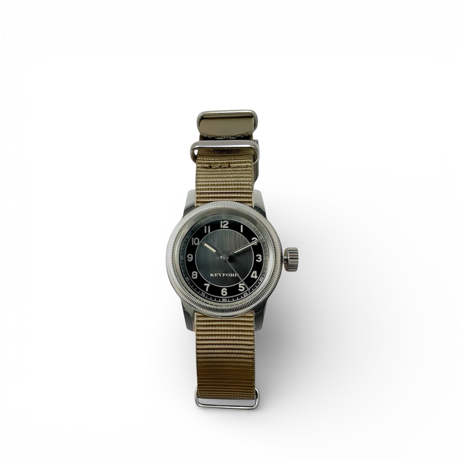 M.R.M.W.×KEYFORD｜Tuxedo dial グレー カーキ ナイロンNATOベルト