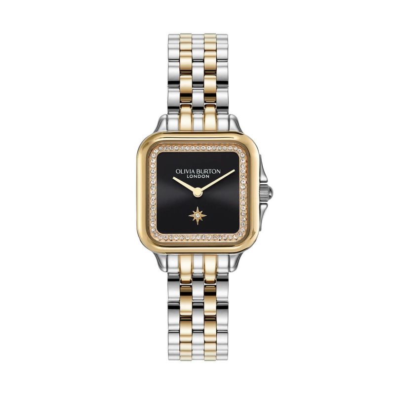 OLIVIA BURTON｜Classics クラシックス グロブナー クリスタル ブラック サンレイ シルバー ゴールド ブレスレット