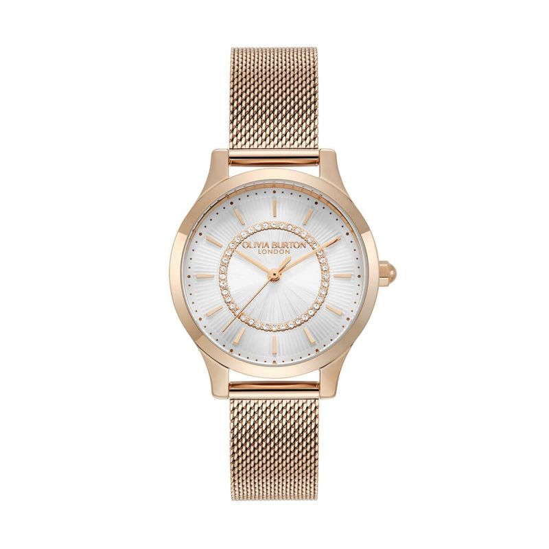 OLIVIA BURTON｜Classics クラシックス ワンダーラスト ホワイト ローズゴールドメッシュベルト