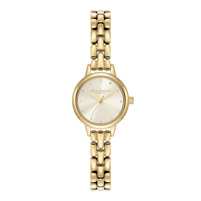 OLIVIA BURTON｜Classics クラシックス ミニ シルバー ホワイト サンレイ ゴールドブレスレット