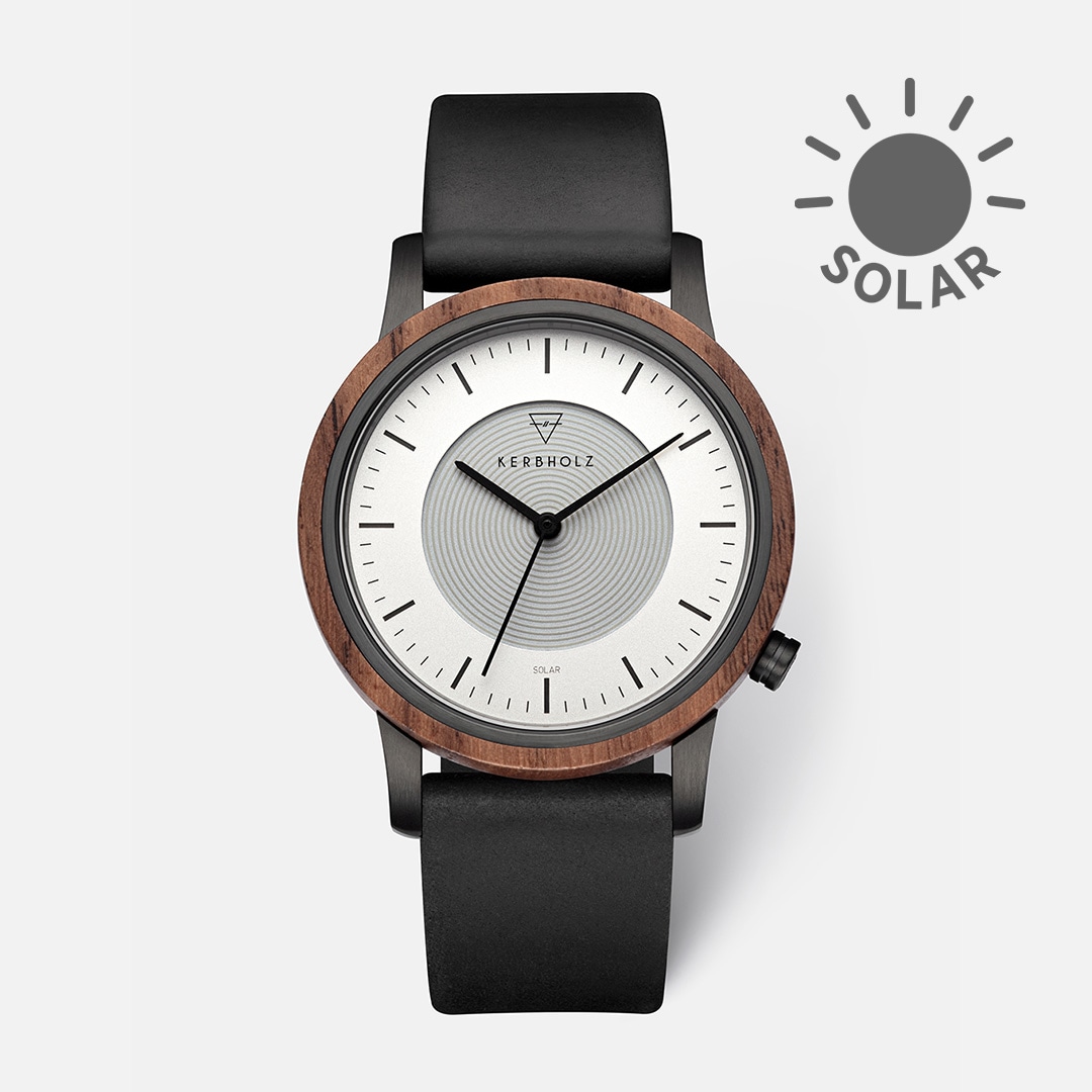 KERGHOLZ｜FRED 40mm フレッド ウォールナット ブラック ブラック（ソーラー）