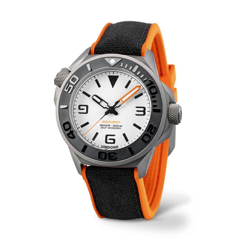 正規品 UNDONE アンダーン 腕時計 メンズ 機械式 Aquadeep アクアルーム オレンジ 自動巻き 防水 AQD-369-LME