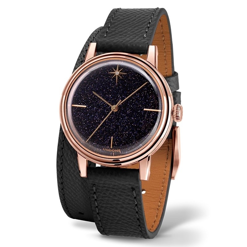 正規品 UNDONE アンダーン 腕時計 レディース Urban 34mm アーバン ヴァレンタインローズゴールド ブラック レザーベルト URB-V34-VLT