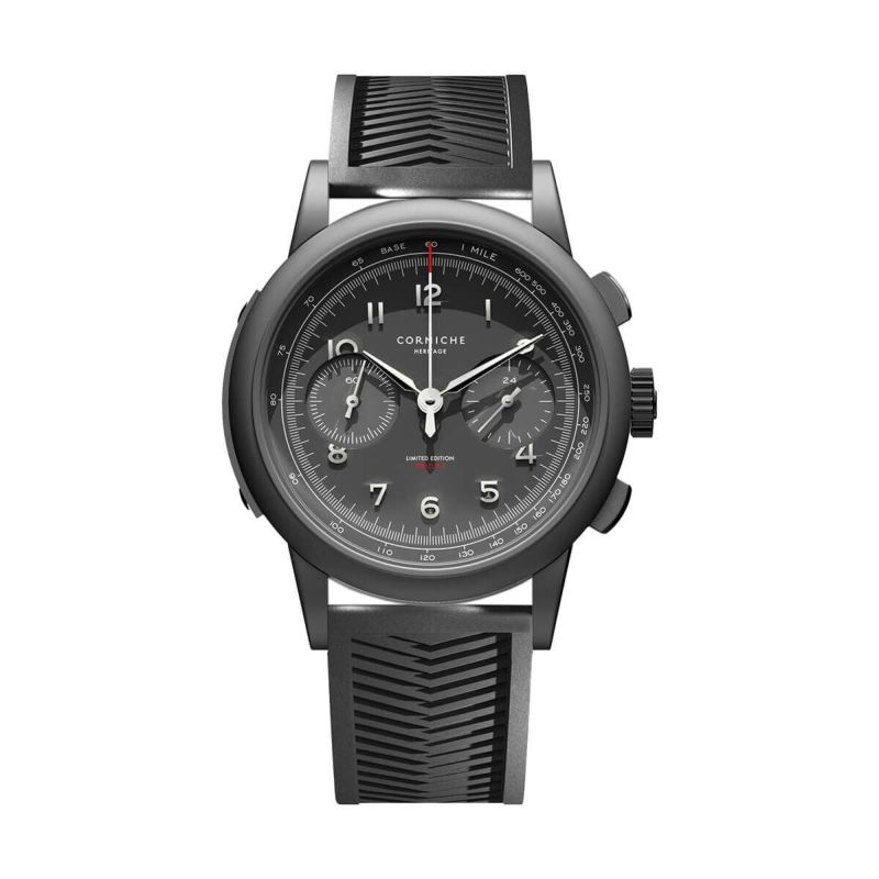 CORNICHE｜Heritage Chronograph〈世界349本限定〉ヘリテージクロノグラフ オブスキュアII グレー ラバーベルト