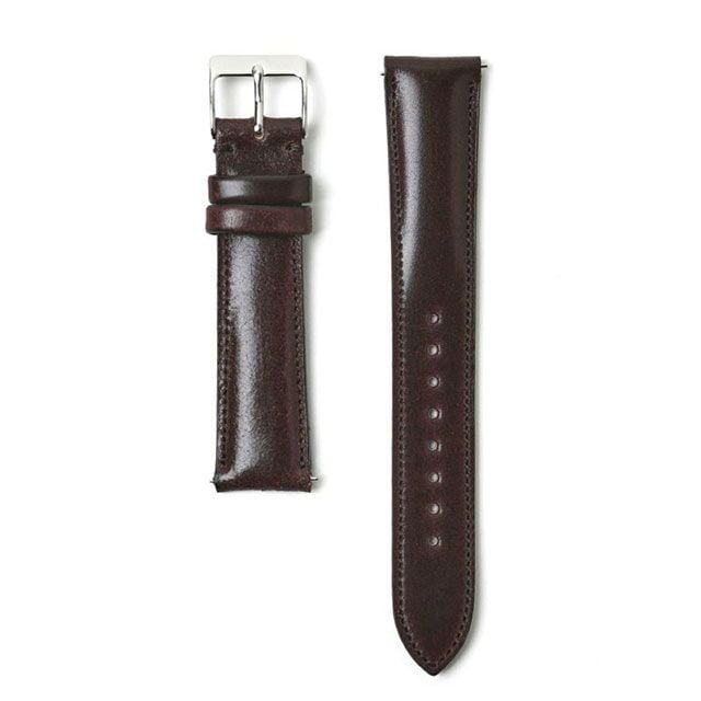 sazare｜STRAP シルバーミラー ブラウン イタリアンシェルコードバンレザーベルト 18mm