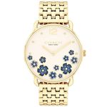 COACH｜ELLIOT 36mm エリオット ティーローズ クリームダイアル ブルー ゴールド ブレスレット|COACH