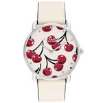 COACH｜ELLIOT 36mm エリオット シルバー チェリー ホワイト レザー|COACH