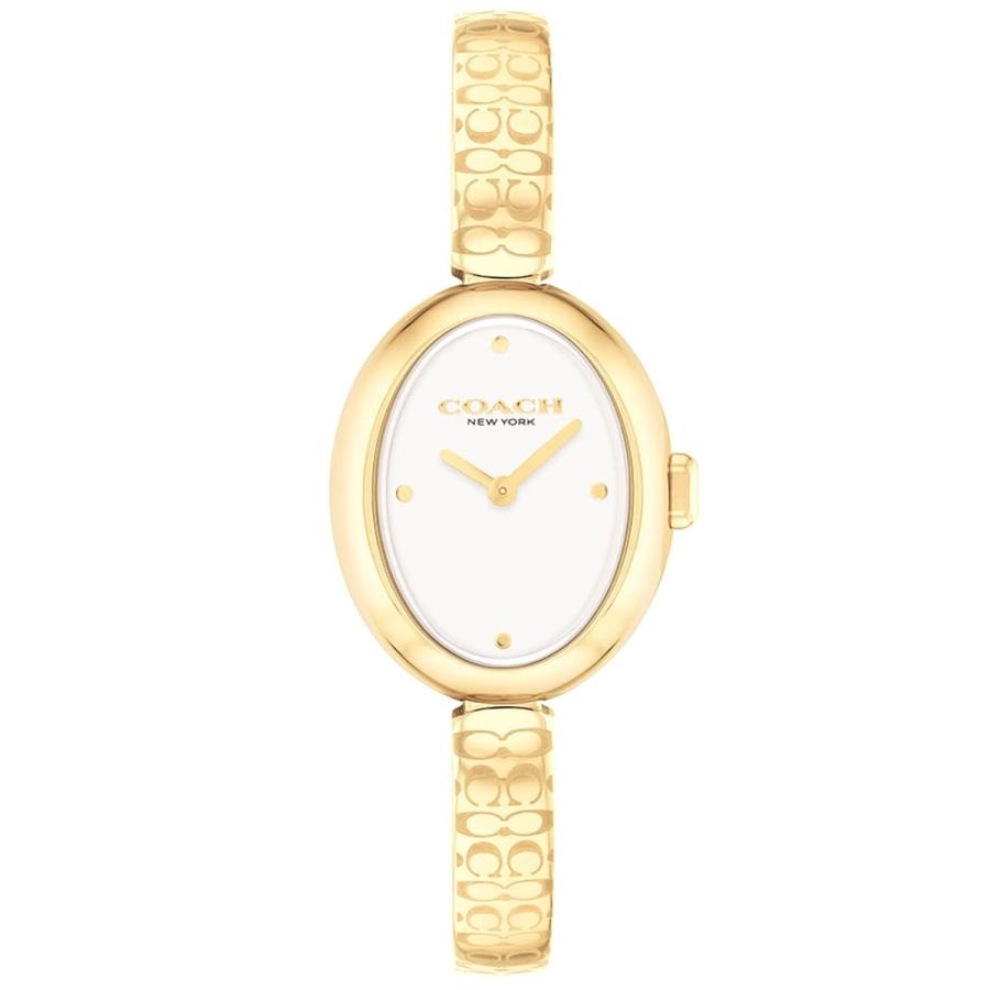 COACH｜SAMMY 22.5mm×8.4mm サミー ゴールド ホワイト ステンレス Cバングル