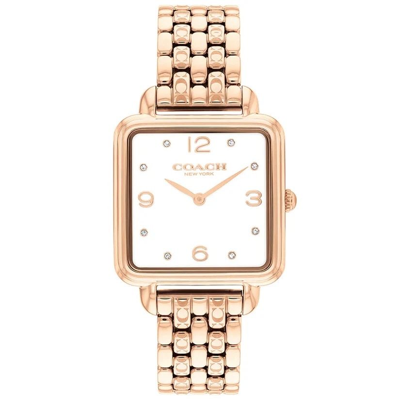 COACH｜CASS 28mm キャス ローズゴールド ホワイト Cブレスレット