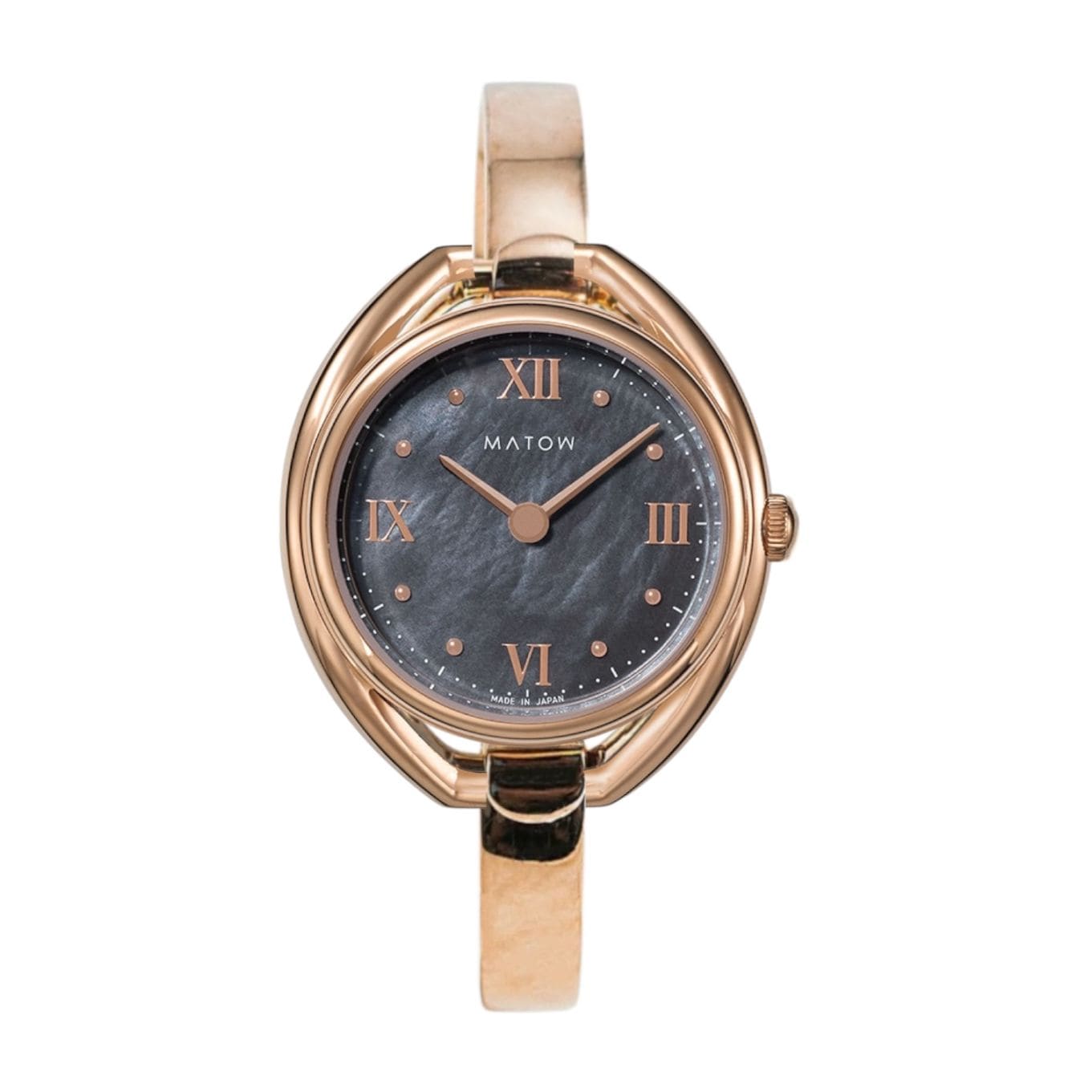 MATOW｜Shiki 四季 ラウンド ローズゴールド 藍炭 ツイストバングル
