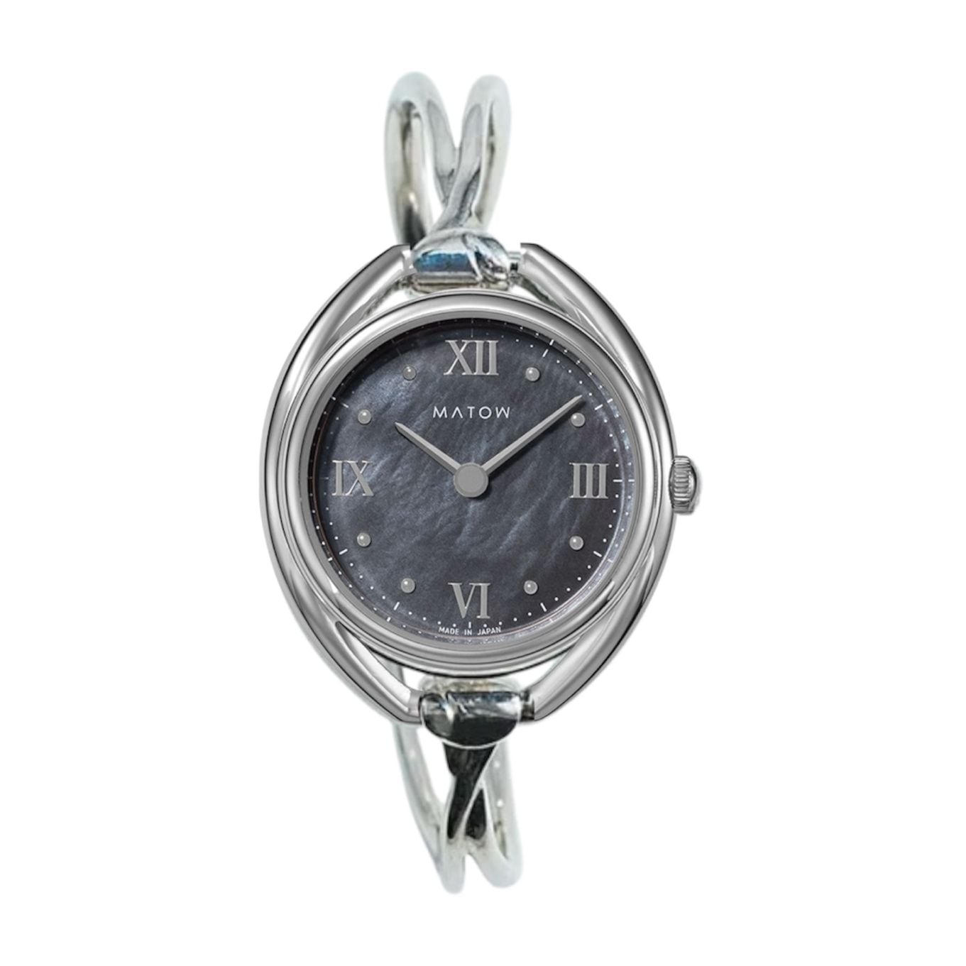 MATOW｜Shiki 四季 ラウンド シルバー 藍炭 クロスバングル