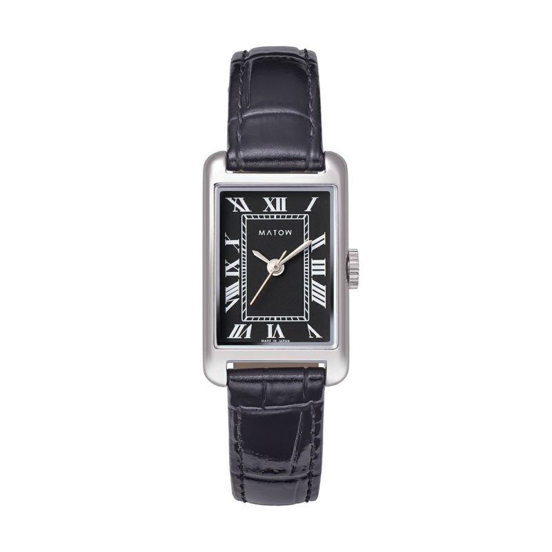 MATOW｜Tsuki 朧月 スクエア シルバー ブラックレザー ノワール