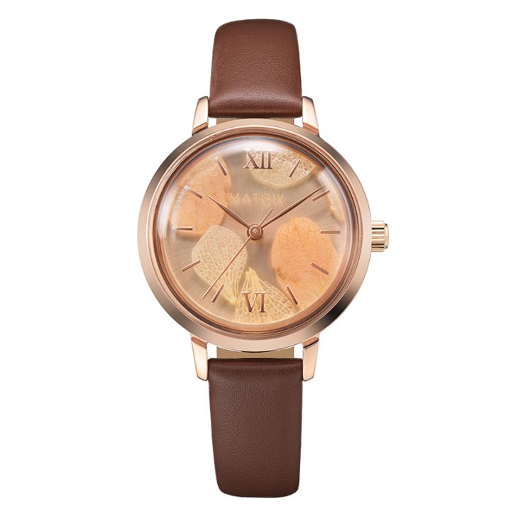 MATOW｜Bouquet 紅葉 ローズゴールド ブラウンレザー