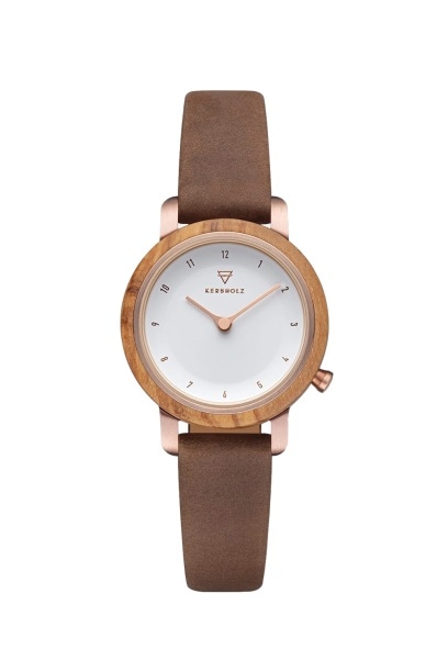 KERBHOLZ（カーブホルツ）｜SOPHIE 27mm ソフィー オリーブウッド タバコ ローズゴールド