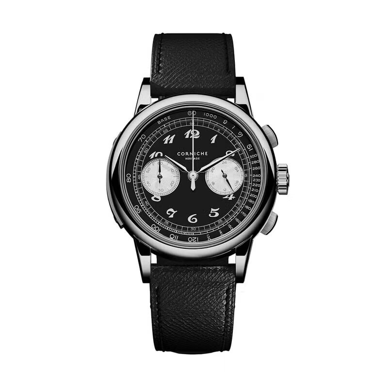 【世界300本限定】CORNICHE｜Heritage Chronograph ヘリテージクロノグラフ Noir Blanc ノワール ブラン ブラック