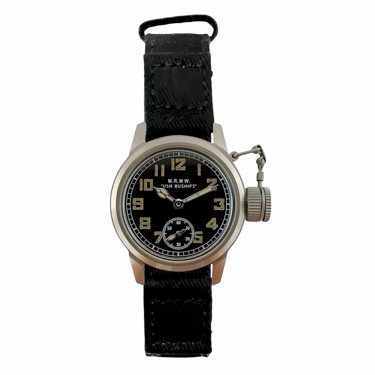 M.R.M.W. ｜Buships watch スモールセコンド ブラック ワンピース布ベルト