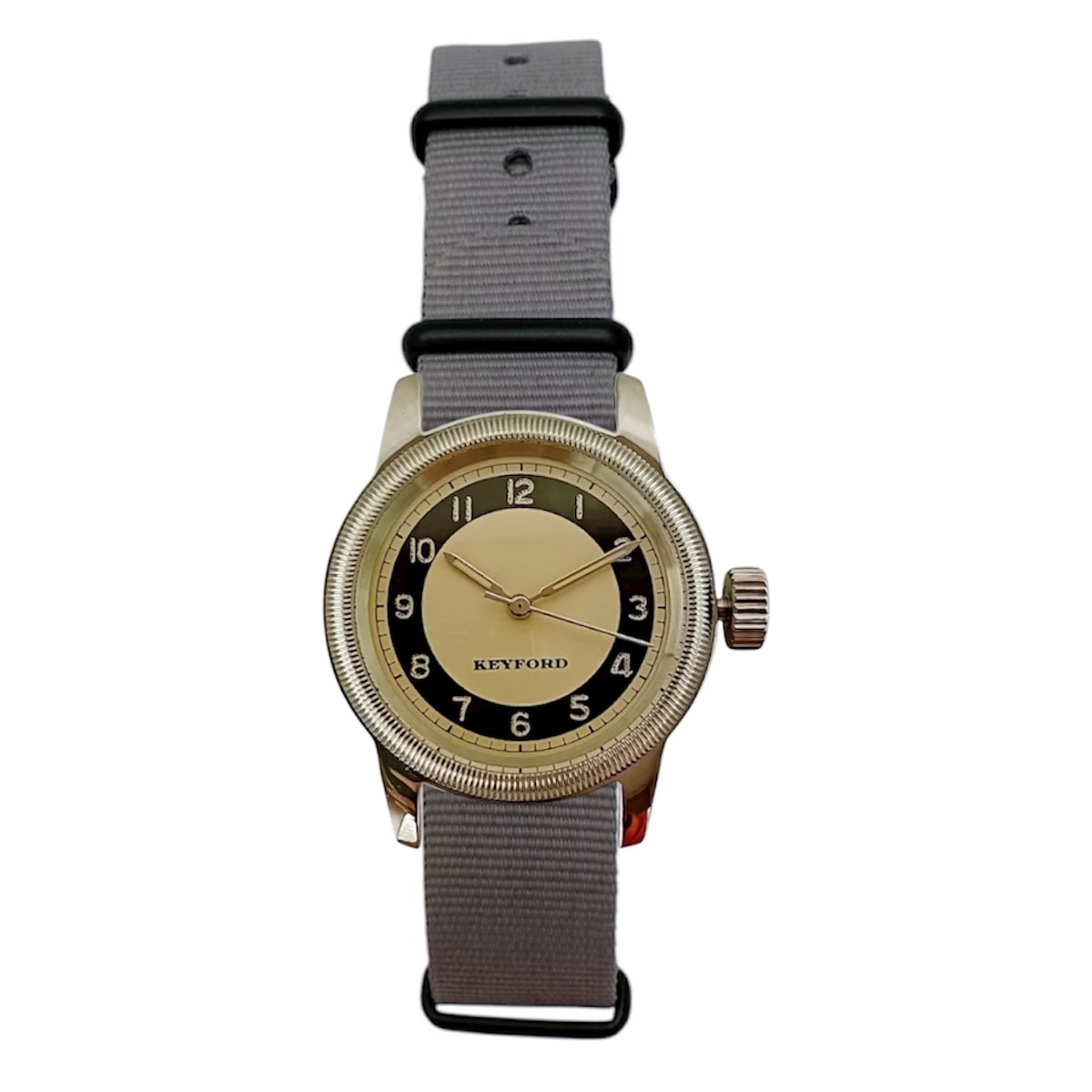 M.R.M.W.×KEYFORD｜Tuxedo dial コッパー グレー ナイロンNATOベルト