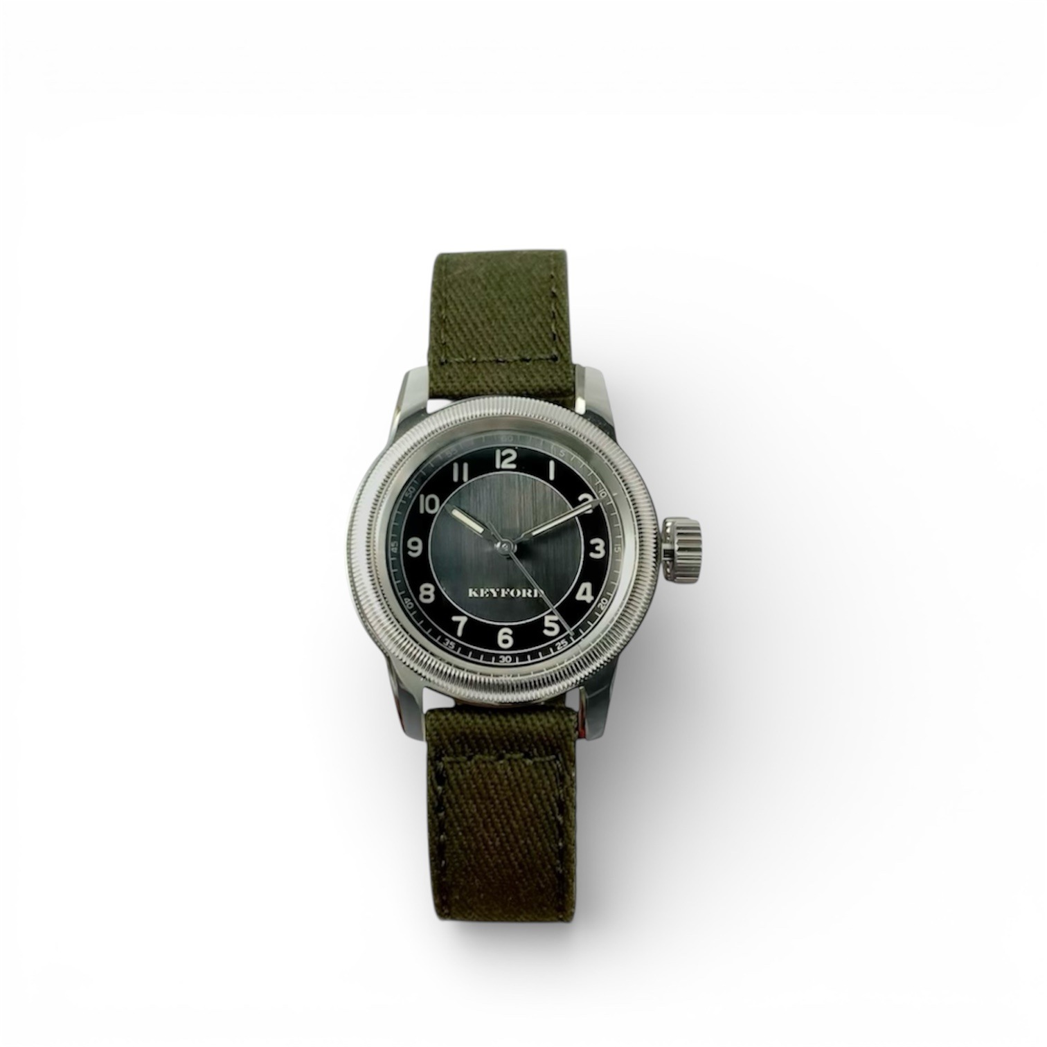 M.R.M.W.×KEYFORD｜Tuxedo dial グレー グリーン 布ベルト