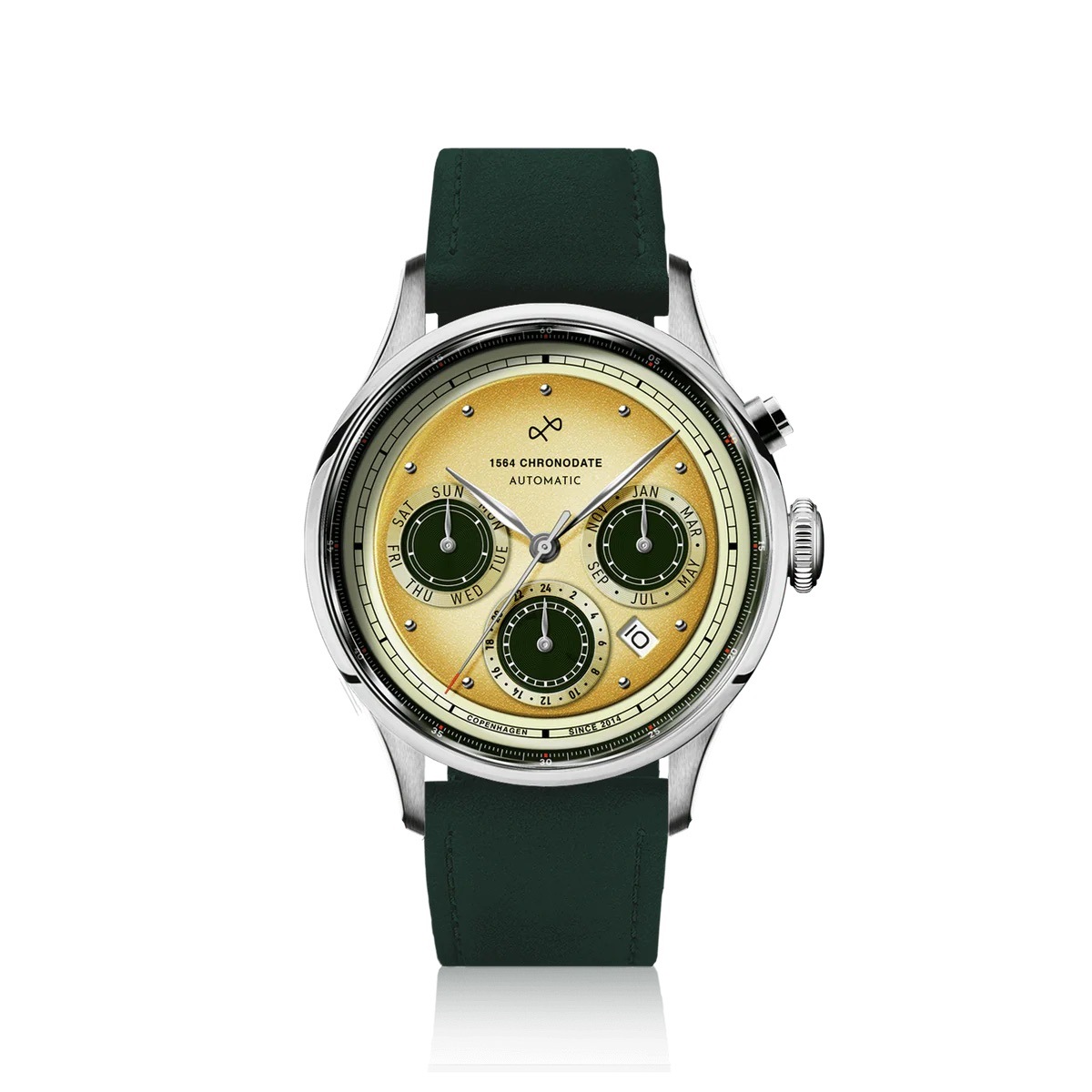 【500本限定】AV86（旧 ABOUT VINTAGE）｜10th 1564 Chronodate Automatic 39mm/Limoncello（自動巻き）