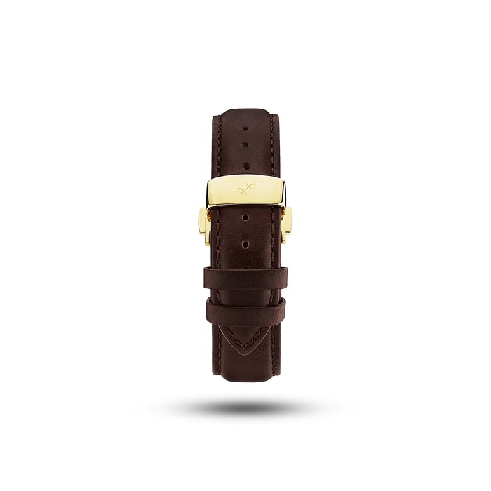 AV86｜LEATHER ブラウン ゴールド バタフライバックル レザーベルト 20mm（替えベルト）