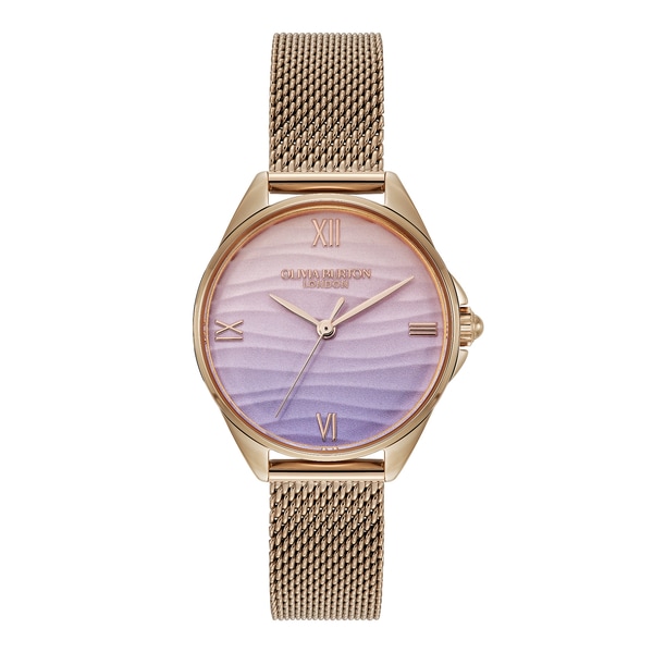 OLIVIA BURTON オリビアバートン｜SIGNATURE シグネチャー - 30mm アジュール ピンク パープル & ローズゴールド メッシュ