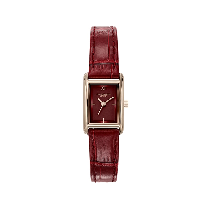 OLIVIA BURTON｜Classics クラシックス - 16mm ミニグローブ ローズゴールド＆チェリークロコダイルレザー