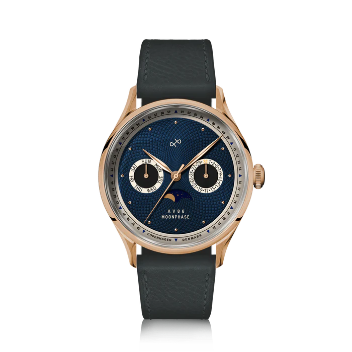 AV86（旧ABOUT VINTAGE アバウトヴィンテージ）｜1968 Moonphase ムーンフェイズ ゴールド ダークブルー レザーベルト