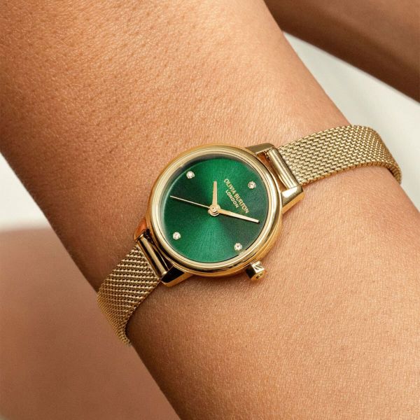 OLIVIA BURTON|Classics クラシックス ミニ フォレストグリーン&ゴールド メッシュ 画像1