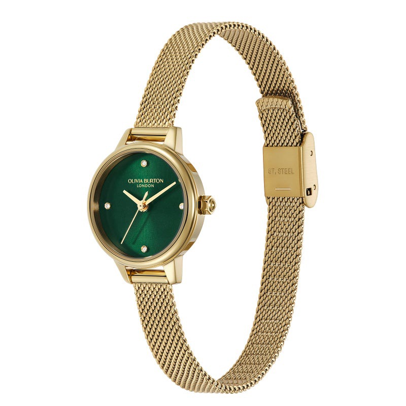 OLIVIA BURTON|Classics クラシックス ミニ フォレストグリーン&ゴールド メッシュ 画像3